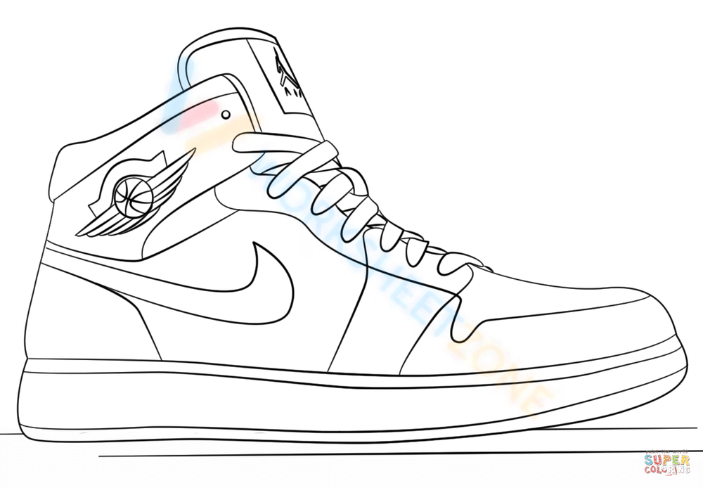 Free collection of shoe coloring pages for kids