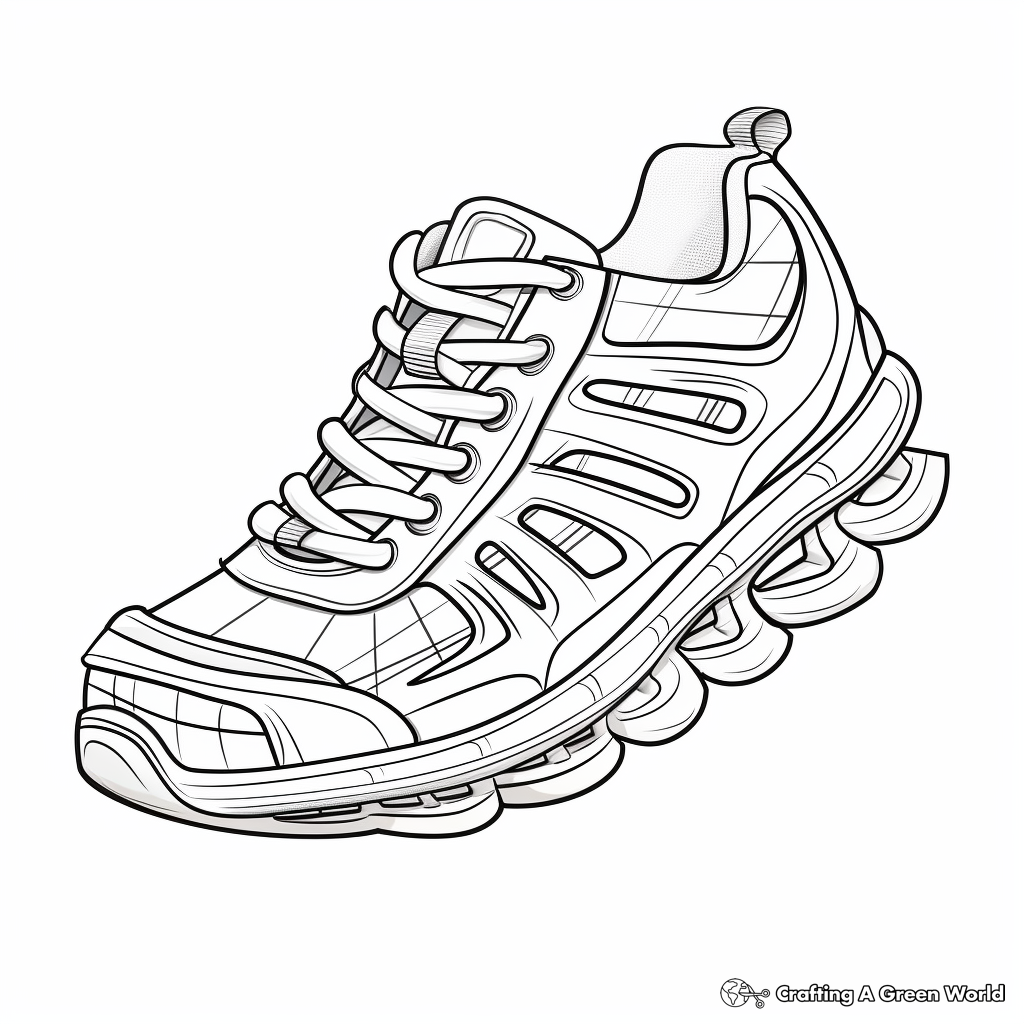 Running shoe coloring pages