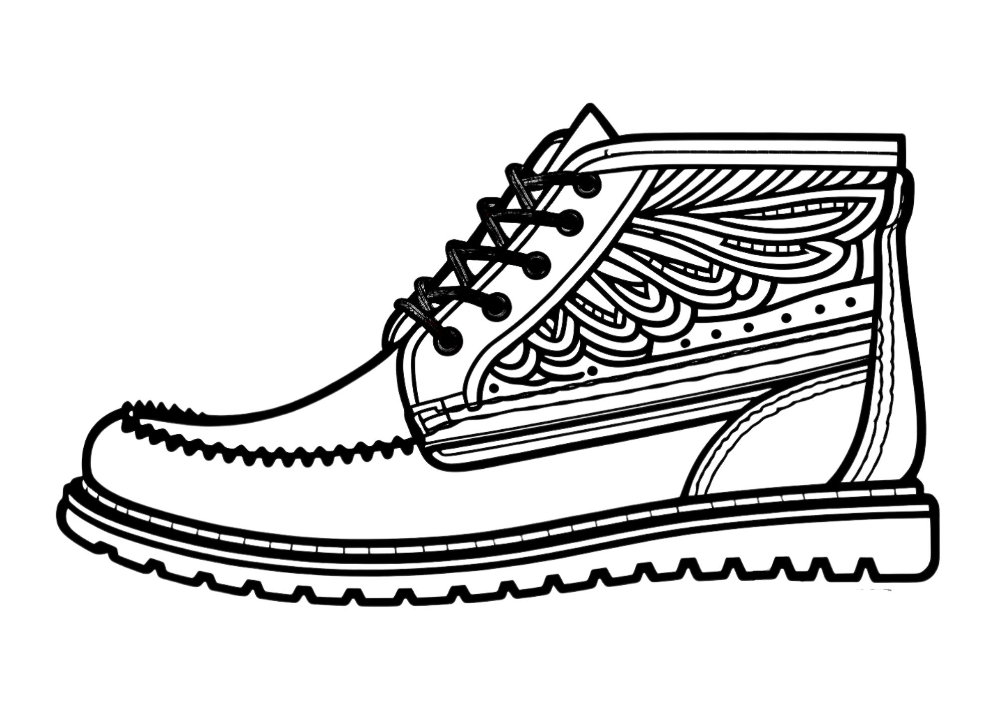 Printable shoe coloring pages for all ages