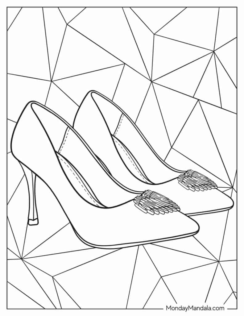 Shoe coloring pages free pdf printables