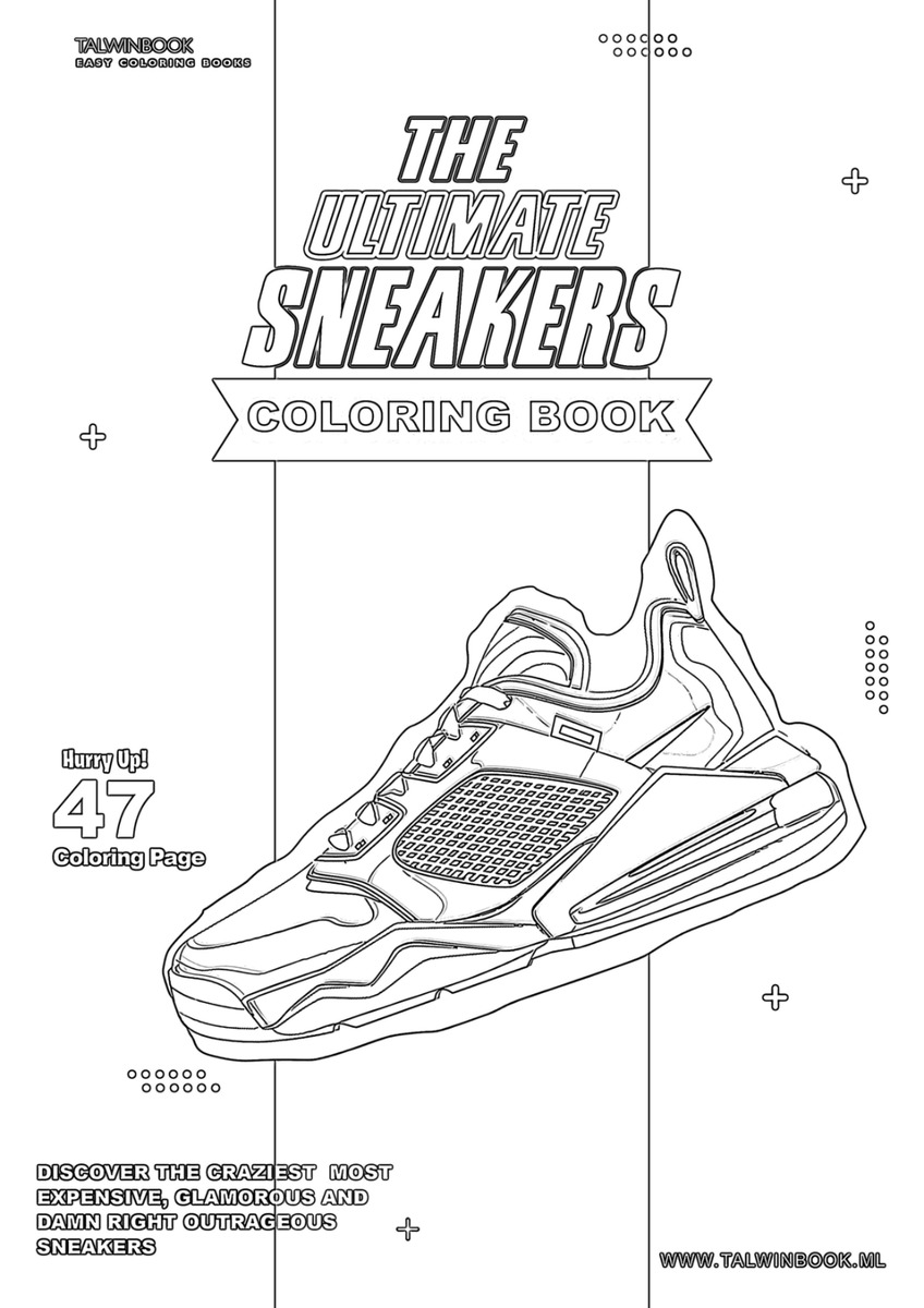 The ultimate sneakers coloring book pdf printable digital