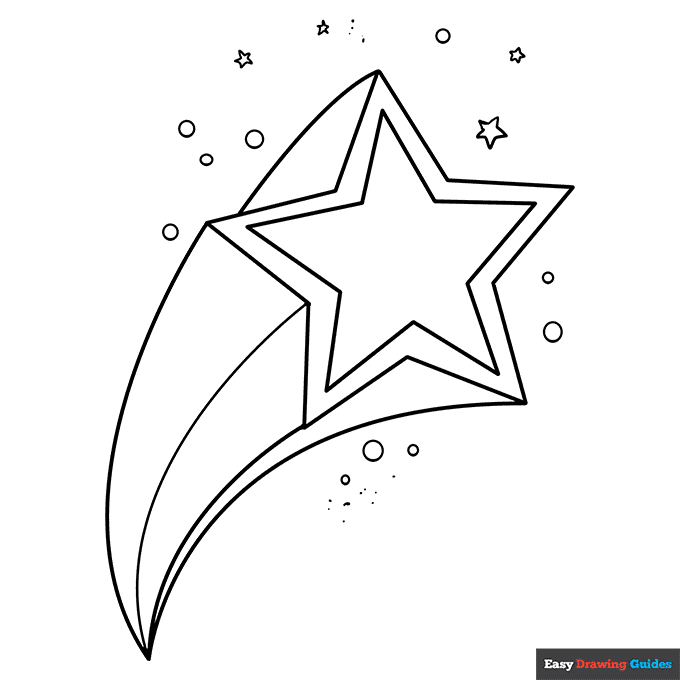 Shooting star coloring page easy drawing guides