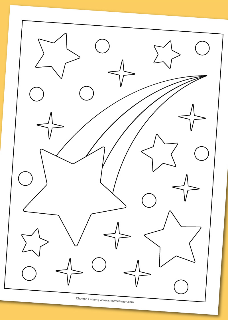 Printable shooting star coloring page