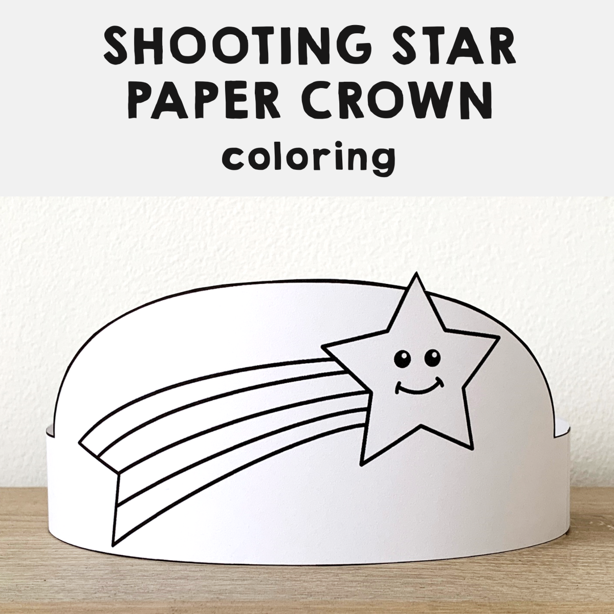 Shooting star paper crown printable astronomy weather coloring craft made by teachers