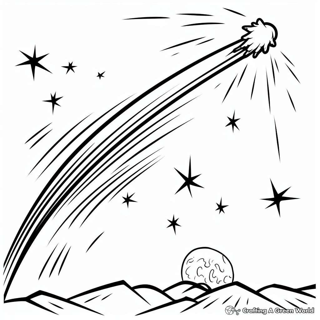 Shooting star coloring pages