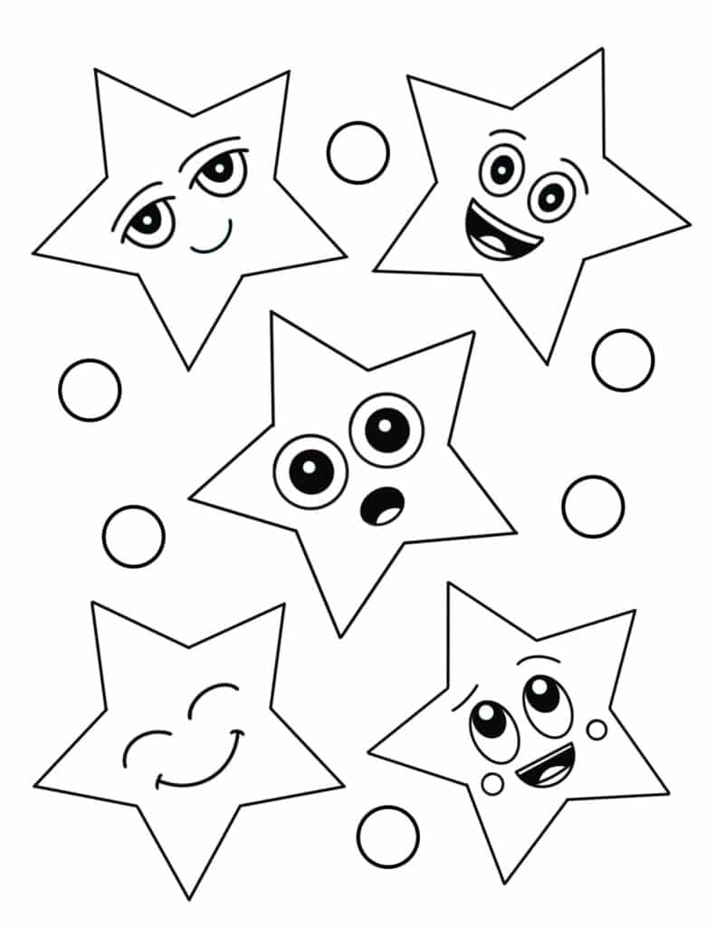Free star coloring pages for kids â the hollydog blog