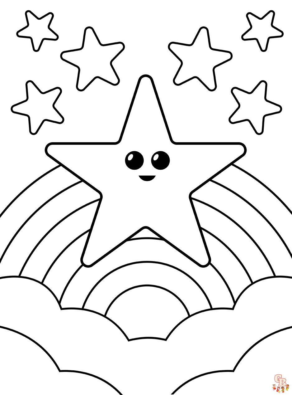 Coloring fun with cute stars coloring pages for free