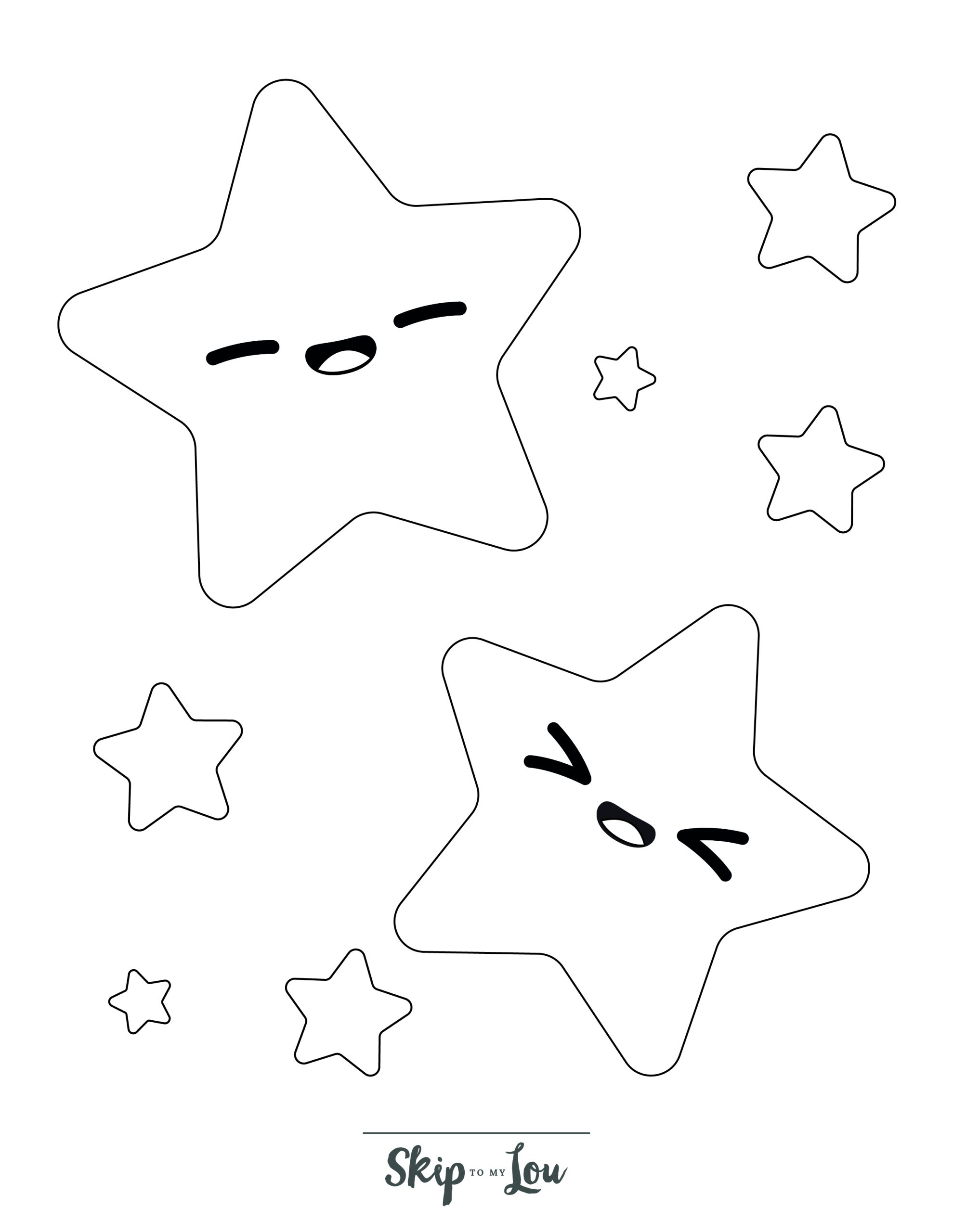 Free printable star coloring pages