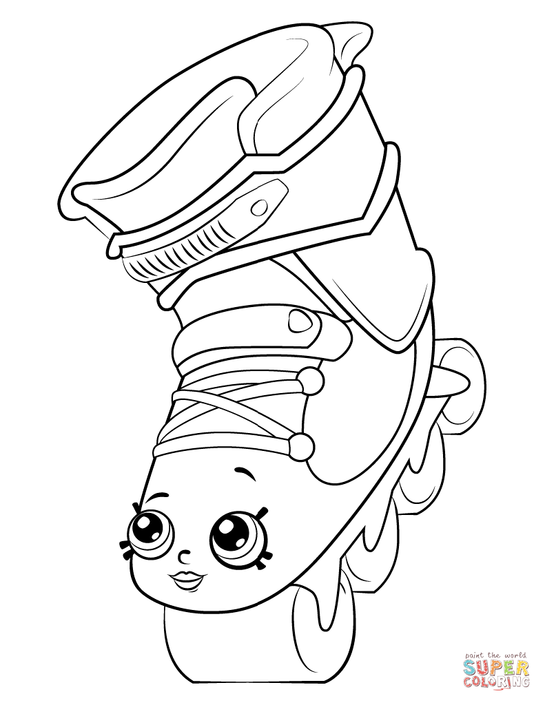 Rollerblades shopkin coloring page free printable coloring pages