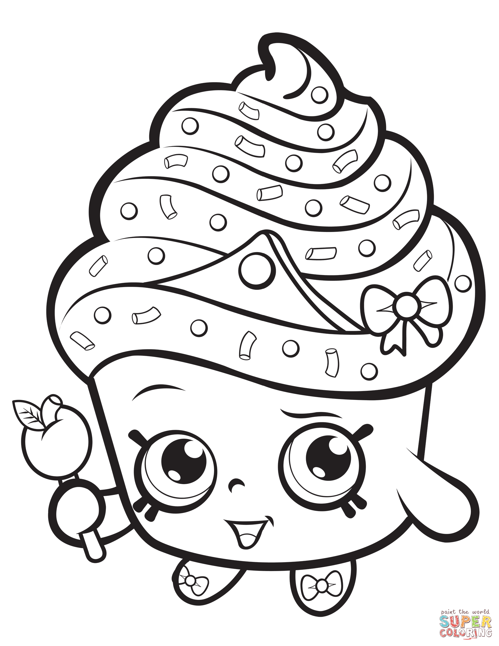 Cupcake queen shopkin coloring page free printable coloring pages