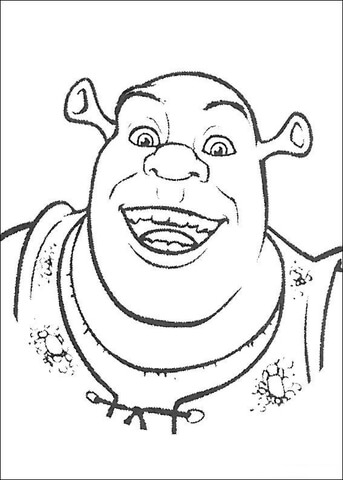 Smiling shrek coloring page free printable coloring pages