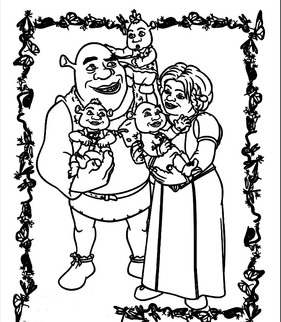 Printable shrek coloring pages