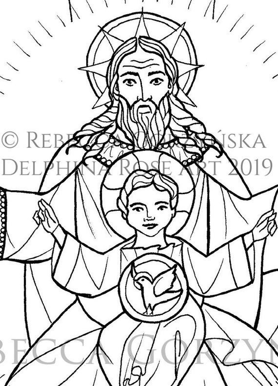 Catholic coloring page sign of the cross holy trinity pdf coloring pages multilingual