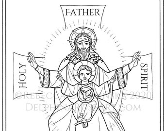 Catholic coloring page sign of the cross holy trinity pdf coloring pages multilingual