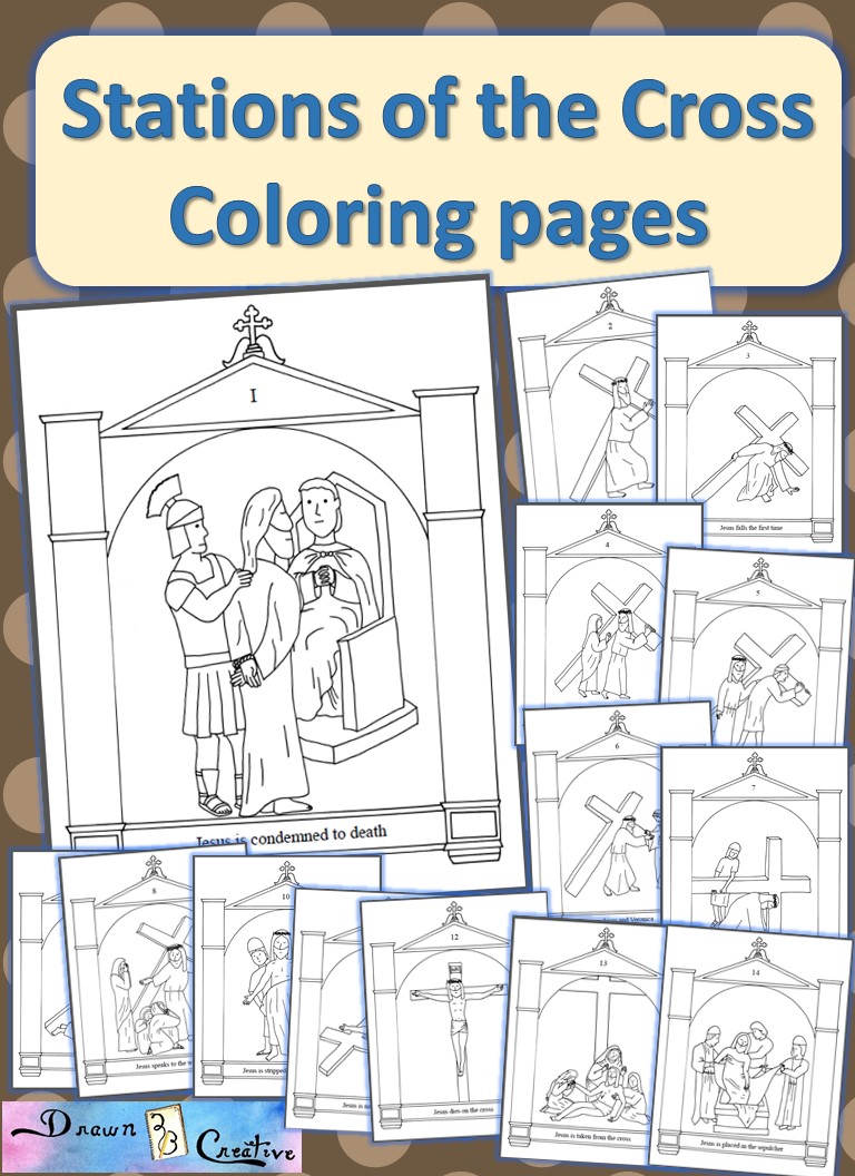 Stations of the cross coloring pages