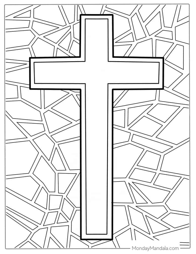 Cross coloring pages free pdf printables