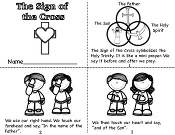 The sign of the cross mini book mini poster and coloring page tpt