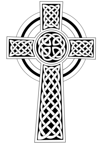 Celtic cross coloring page free printable coloring pages