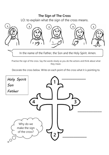 Re the sign of the cross worksheet for kseyfs catholic teaching resources