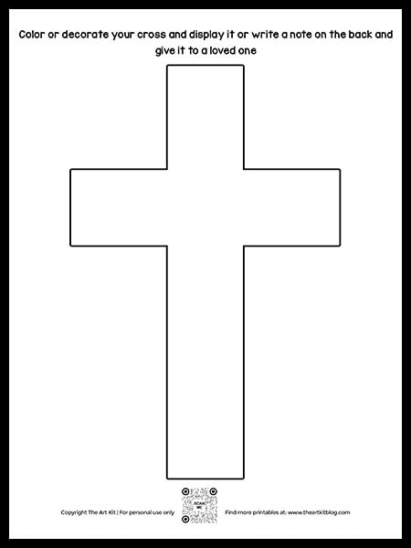 Free printable cross coloring page blank template â the art kit