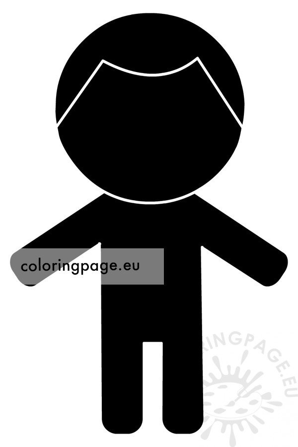 Free printable little boy silhouette coloring page