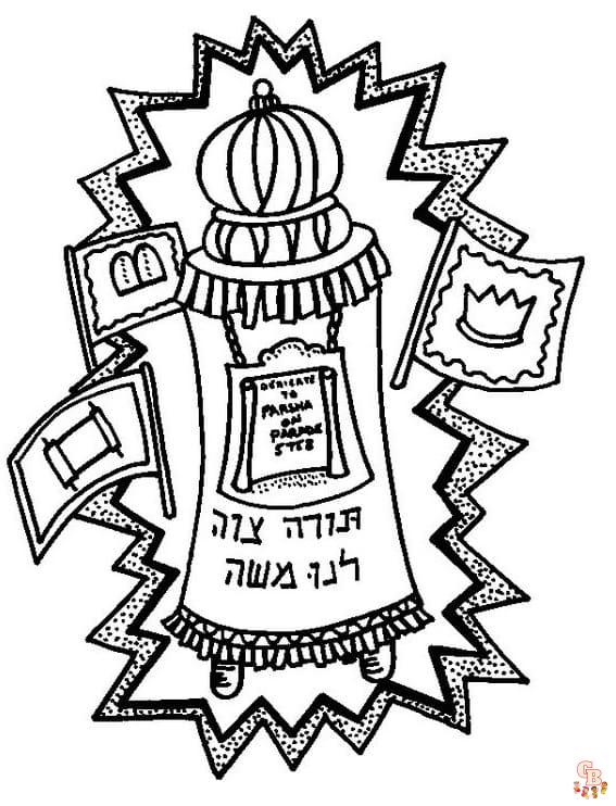Printable simchat torah coloring pages free for kids and adults