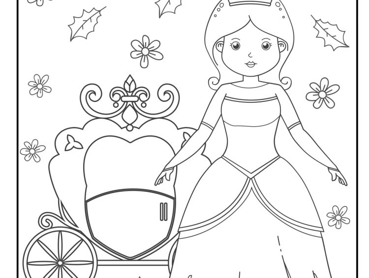 Free princess coloring pages for kids printable easy sheet