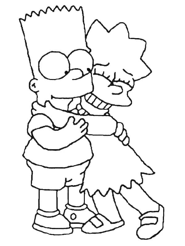 Bart and lisa simpson coloring page