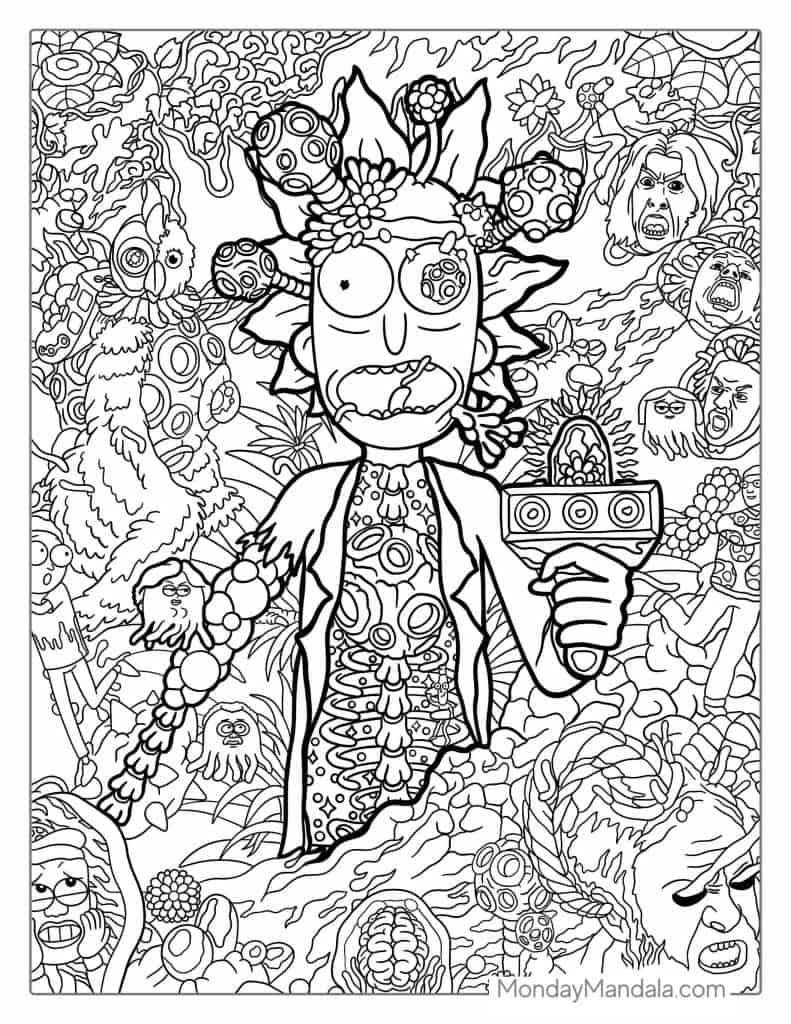 Rick and morty coloring pages free pdf printables