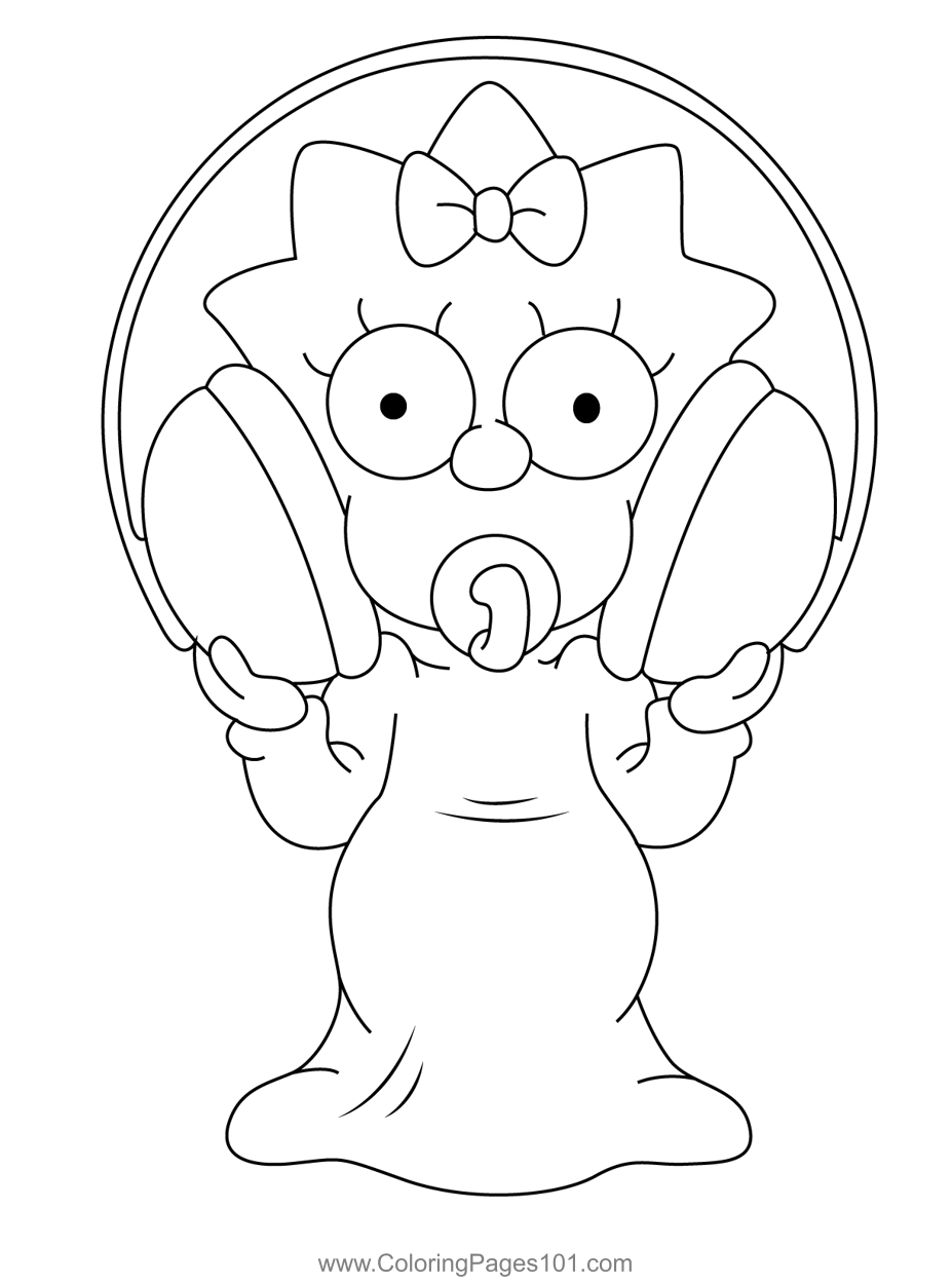 Song listening coloring page for kids