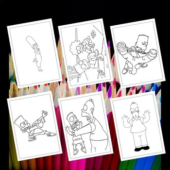 Artistic expression printable the simpsons coloring pages collection for kids