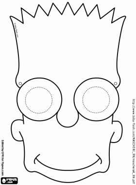 Bart simpson free printable mask template