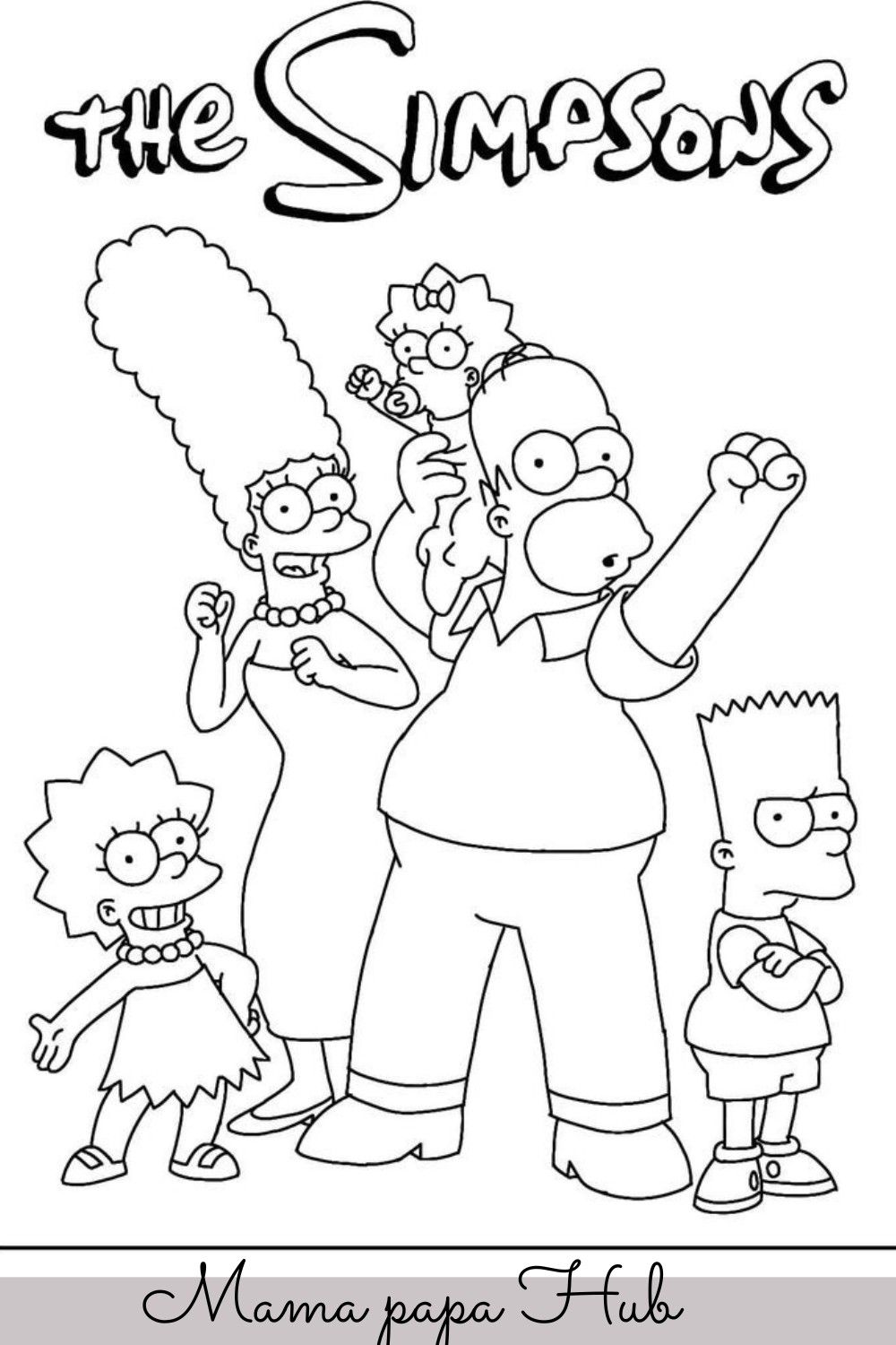 Colorful simpsons coloring pages for kids and adults