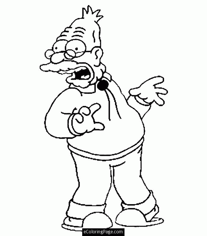 Grandpa simpson colouring pages