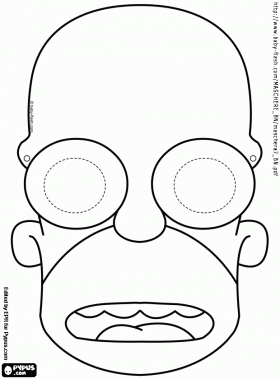 Homer simpson free printable mask template