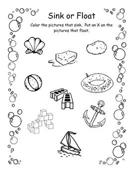 Sink of float worksheet kindergarten phonics worksheets sink or float science activities for toddlers