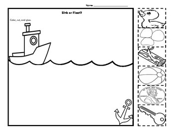 Sink or float cut and paste activity by veronica cantu tpt