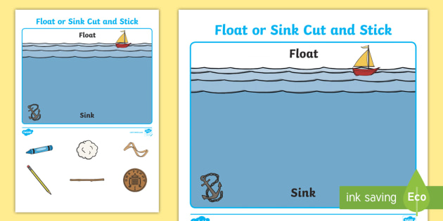 Float or sink cut and stick worksheet teacher made