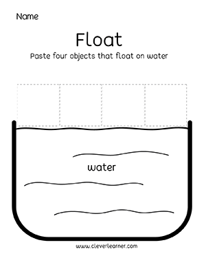 Float or sink science experiment for kindergarten children