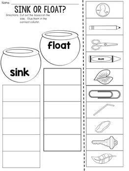 Sink or float cut and paste sorting activity by jh lesson design