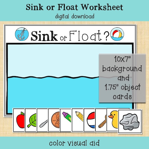 Sink or float cut and paste worksheet printable