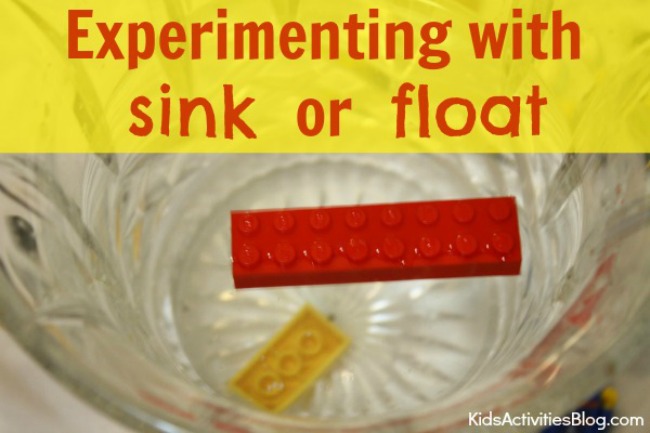 Sink or float experiment with water printable for kids