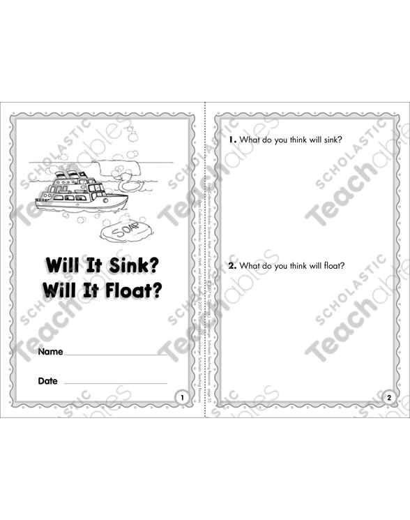 Will it sink will it float printable mini