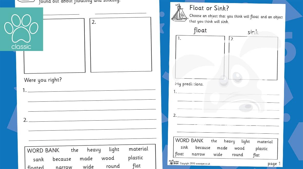 Teachers pet floating and sinking experiment bw