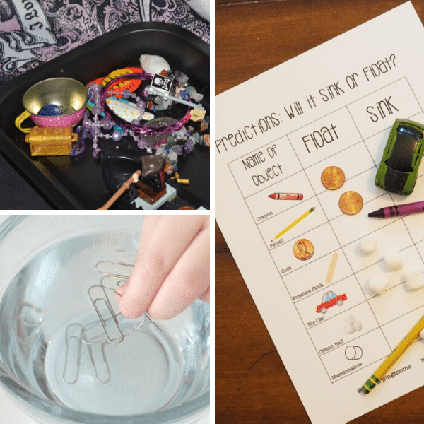 Fun sink or float science activities for kids with free printable