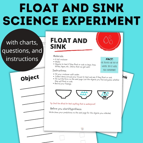 Float and sink science experiment for kids science activities stem activities science crafts learning activities science for kids