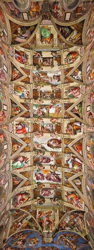 The sistine chapel ceiling art print by michelangelo buonarroti