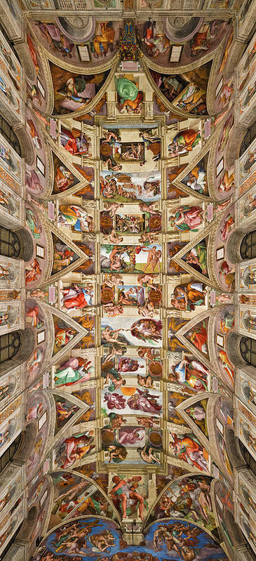 Sistine chapel art print by michelangelo