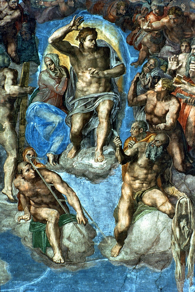 Christ detail from the last judgement in the sistine chapel th century with self