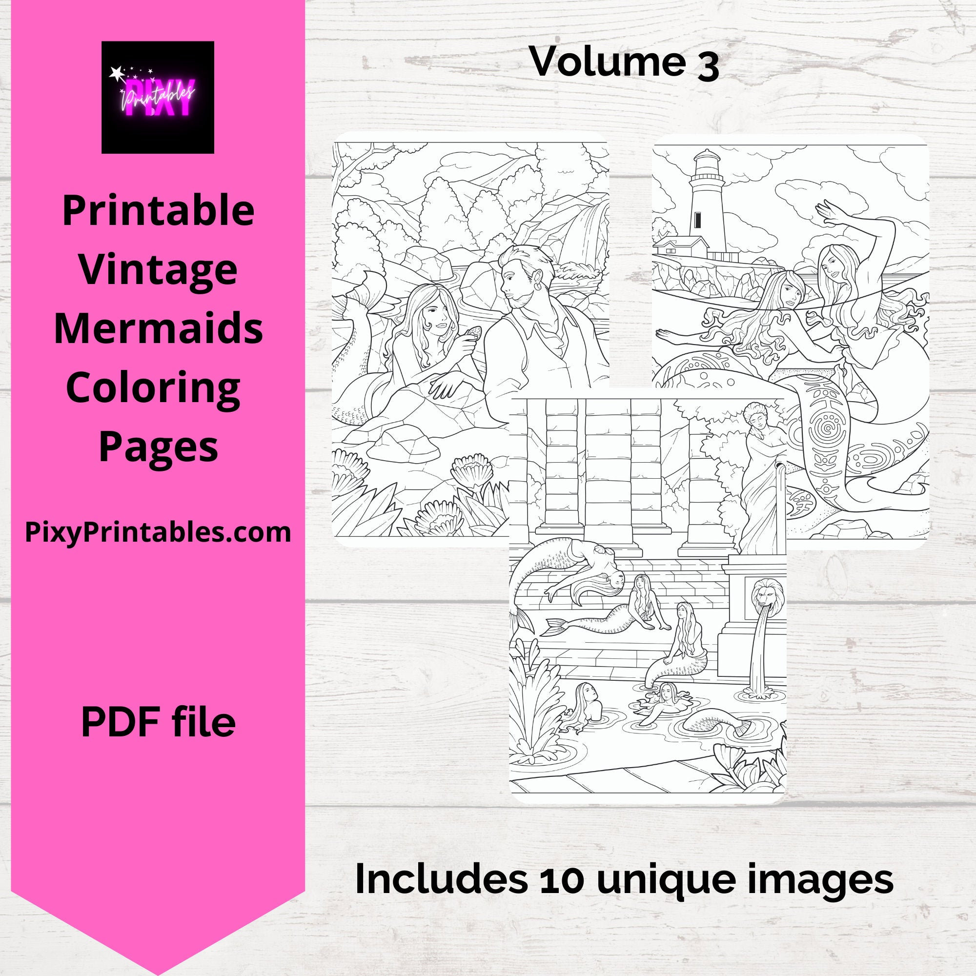 Mermaid coloring pages volume